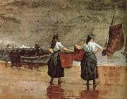 Winslow Homer Beach ee Fisherwoman ee Mother Germany oil painting artist